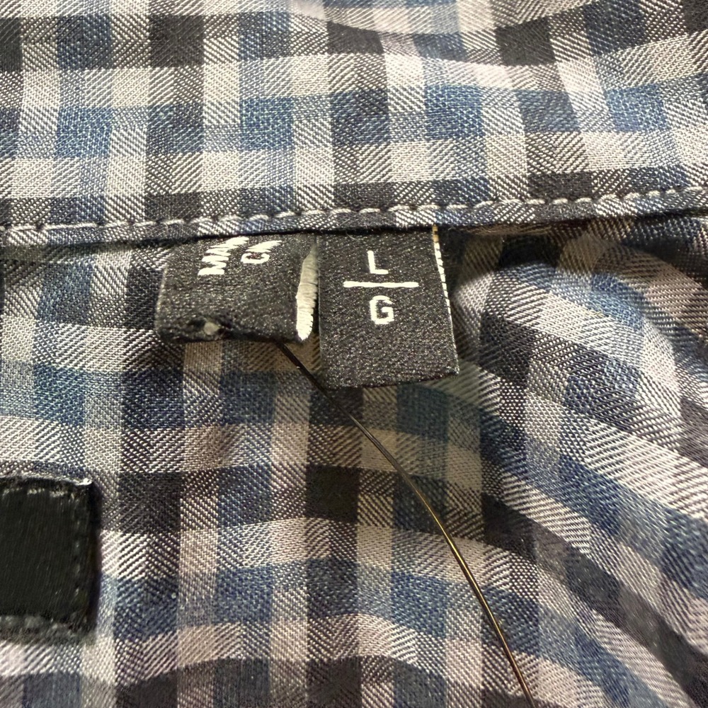 Theory Mens Zack PS Algae Multi Blue Gingham Check Button Down Shirt E0774583 L - Picture 6 of 10